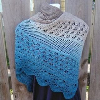 A day at the beach Triangle Shawl PDF Knitting Pattern download