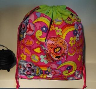 Pink sugar skull with green lining